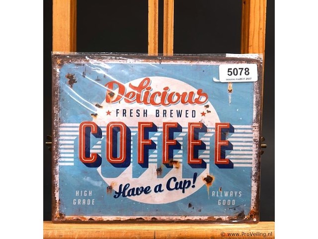 Metalen bord coffee - afbeelding 1 van  1