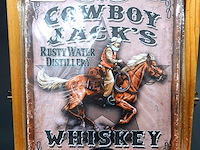 Metalen bord cowboy - afbeelding 1 van  1