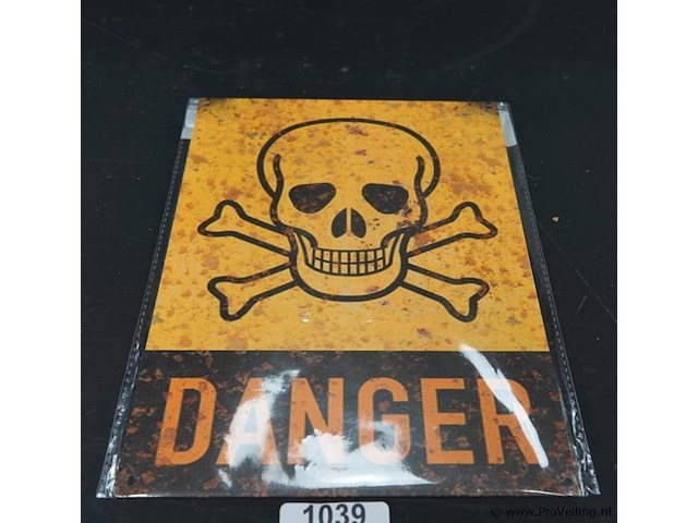 Metalen bord danger - afbeelding 1 van  5
