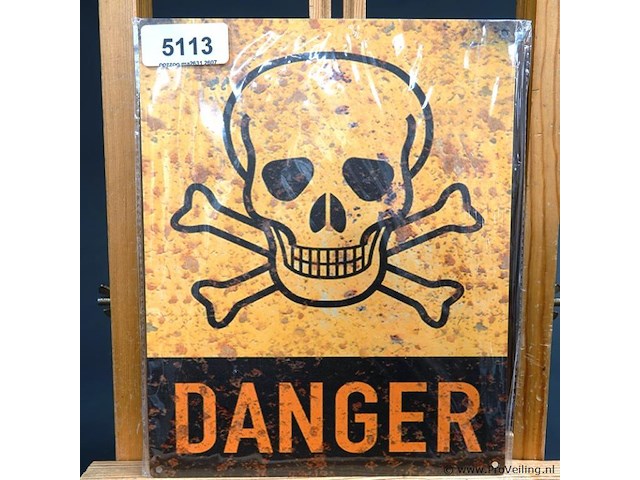 Metalen bord danger - afbeelding 1 van  1