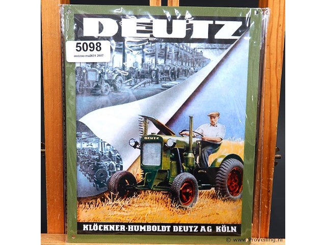 Metalen bord deutz - afbeelding 1 van  1