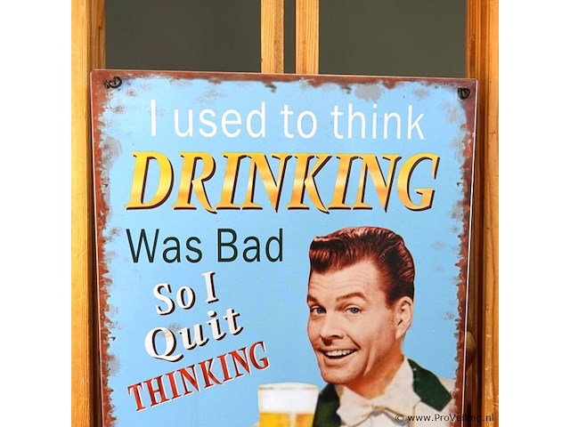 Metalen bord drinking - afbeelding 2 van  4