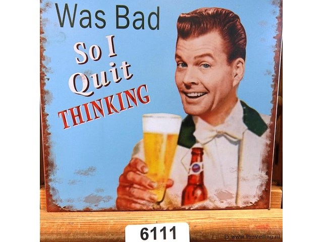 Metalen bord drinking - afbeelding 3 van  4