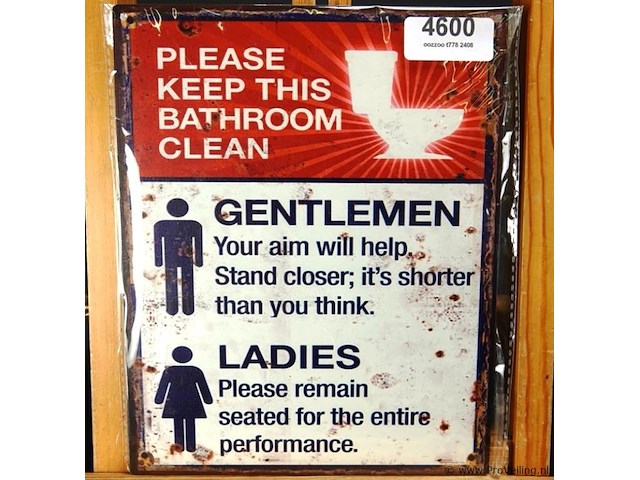 Metalen bord gentlemen/ladies - afbeelding 1 van  1