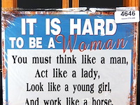 Metalen bord it is hard - afbeelding 1 van  1