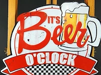 Metalen bord 'it's beer o'clock' - afbeelding 2 van  4