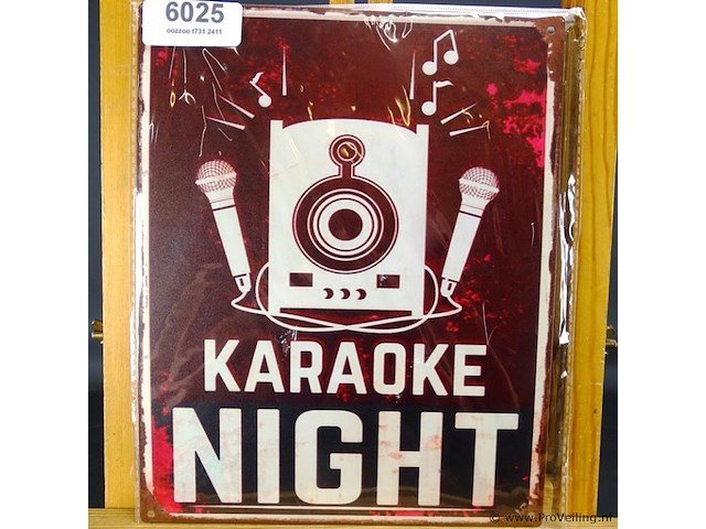 Metalen bord karaoke - afbeelding 1 van  1
