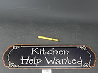 Metalen bord kitchen help wanted - afbeelding 1 van  5