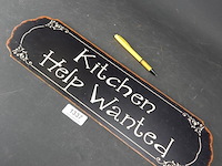 Metalen bord kitchen help wanted - afbeelding 2 van  5