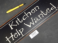 Metalen bord kitchen help wanted - afbeelding 4 van  5