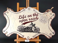 Metalen bord life on the open road - afbeelding 1 van  5