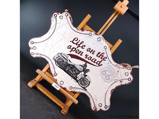 Metalen bord life on the open road - afbeelding 2 van  5