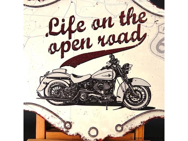 Metalen bord life on the open road - afbeelding 3 van  5
