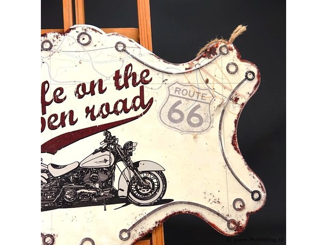 Metalen bord life on the open road - afbeelding 4 van  5