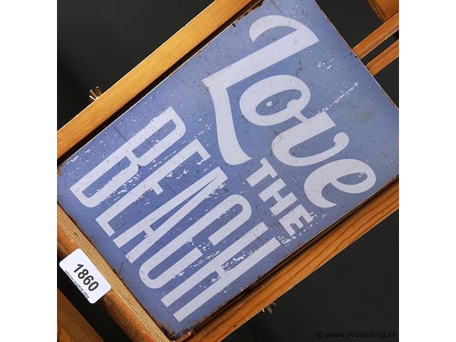 Metalen bord love the beach - afbeelding 2 van  5