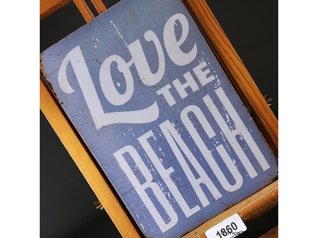 Metalen bord love the beach - afbeelding 3 van  5