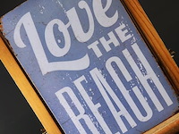 Metalen bord love the beach - afbeelding 3 van  5