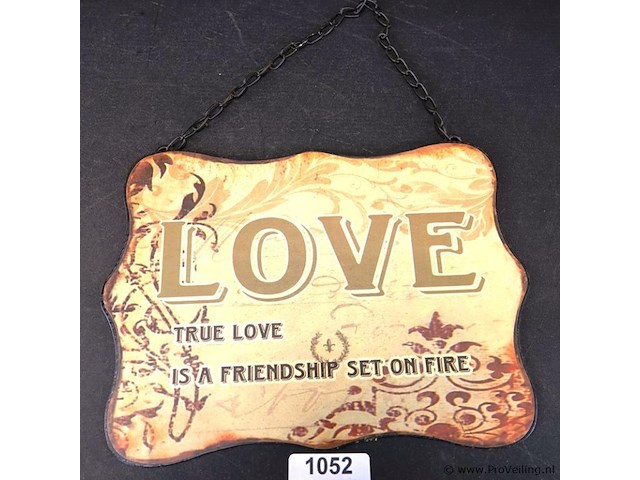 Metalen bord love - afbeelding 1 van  5