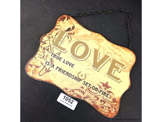 Metalen bord love - afbeelding 2 van  5