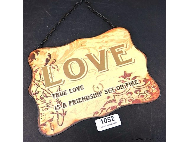 Metalen bord love - afbeelding 3 van  5
