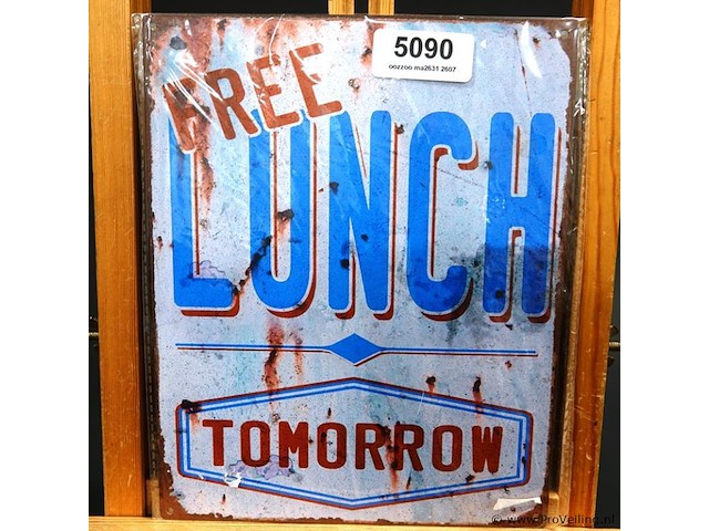 Metalen bord lunch - afbeelding 1 van  1