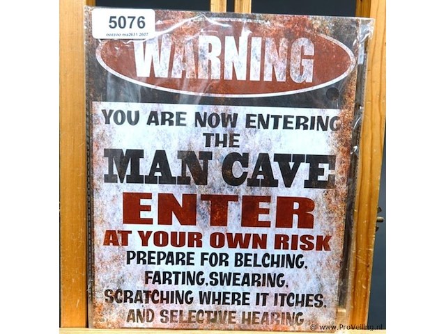 Metalen bord man cave - afbeelding 1 van  1