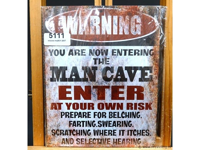 Metalen bord mancave - afbeelding 1 van  1