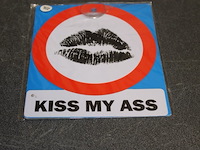 Metalen bord met tekst kiss my ass 10x in a17 - afbeelding 3 van  5