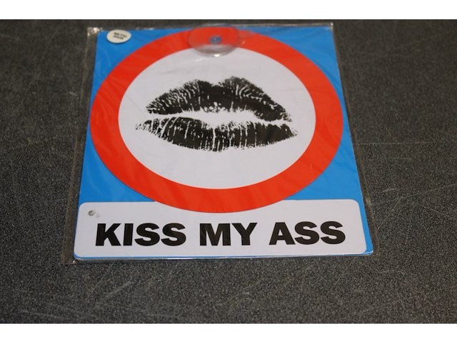 Metalen bord met tekst kiss my ass 10x in a17 - afbeelding 3 van  5