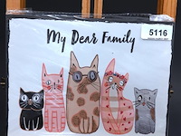 Metalen bord my dear family - afbeelding 1 van  1