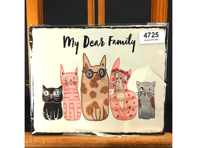 Metalen bord my dear family - afbeelding 1 van  1
