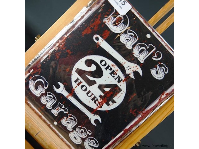 Metalen bord open 24hrs - afbeelding 2 van  5