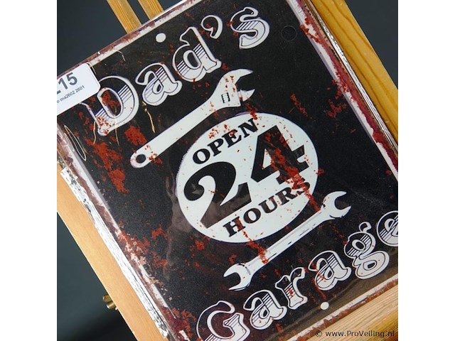 Metalen bord open 24hrs - afbeelding 3 van  5