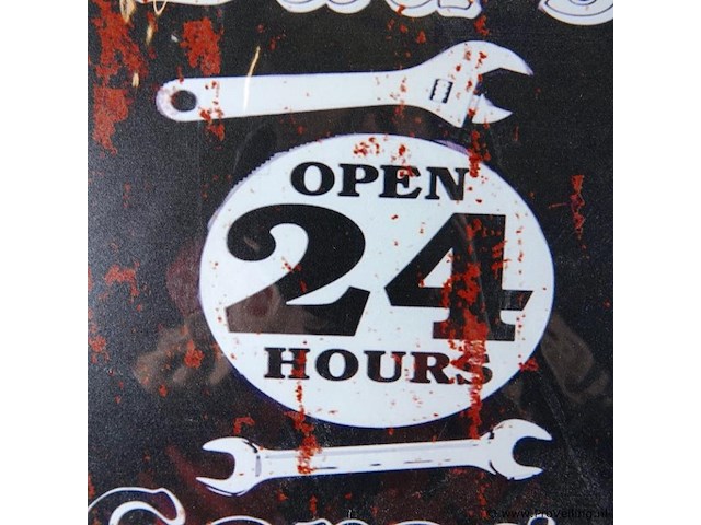 Metalen bord open 24hrs - afbeelding 4 van  5