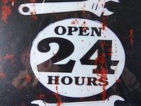 Metalen bord open 24hrs - afbeelding 4 van  5