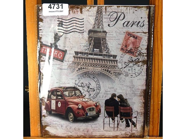 Metalen bord paris - afbeelding 1 van  1