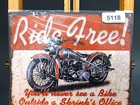 Metalen bord ride free - afbeelding 1 van  1
