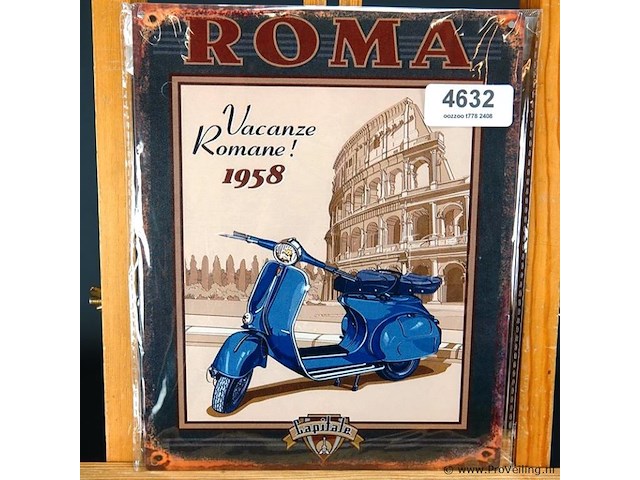 Metalen bord roma - afbeelding 1 van  1