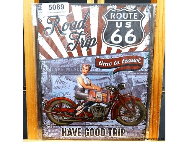 Metalen bord route 66 - afbeelding 1 van  1