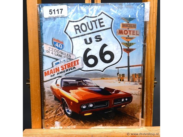 Metalen bord route 66 - afbeelding 1 van  1