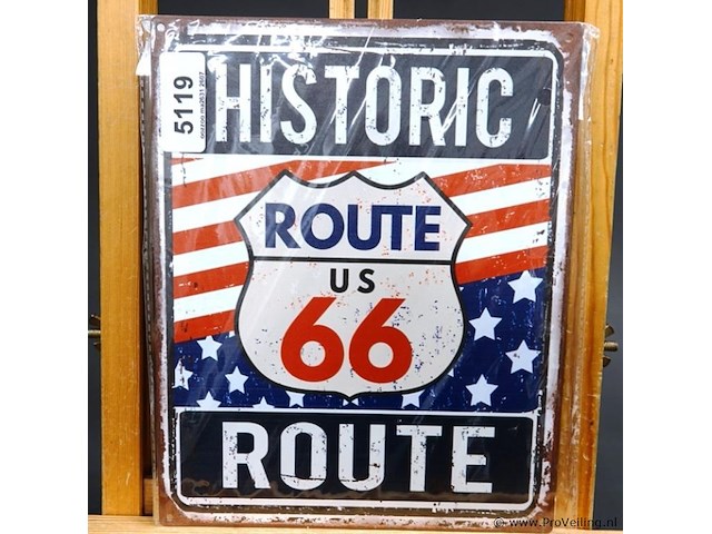 Metalen bord route 66 - afbeelding 1 van  1