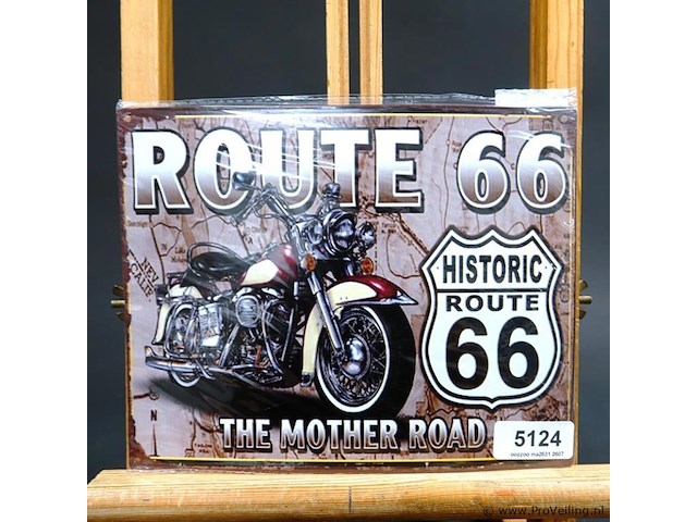 Metalen bord route 66 - afbeelding 1 van  1