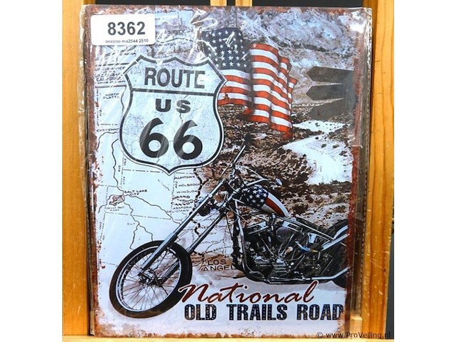 Metalen bord route 66 - afbeelding 1 van  1