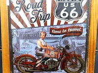 Metalen bord route 66