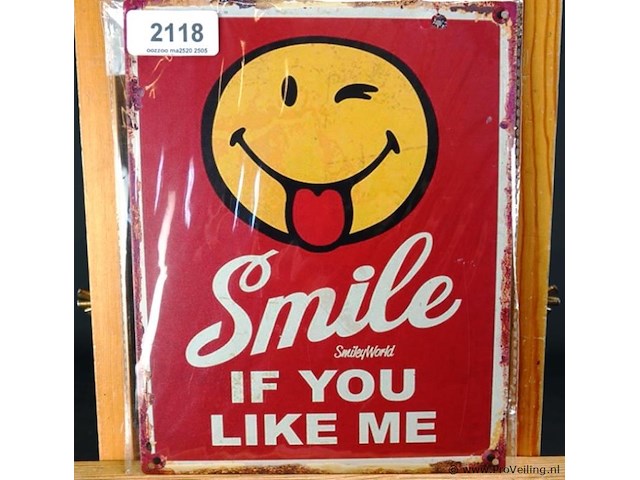 Metalen bord smile - afbeelding 1 van  5