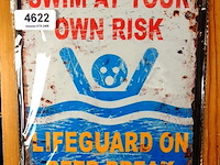 Metalen bord swim - afbeelding 1 van  1