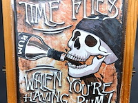 Metalen bord time flies - afbeelding 1 van  1