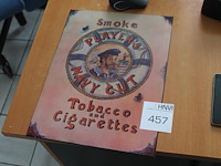 Metalen bord tobacco and cigarrettes. afmeting 40 x 30 cm. - afbeelding 1 van  2