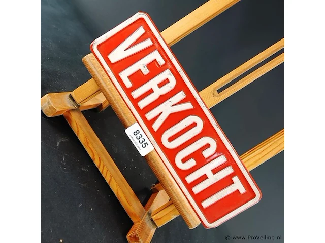 Metalen bord "verkocht" - afbeelding 3 van  4