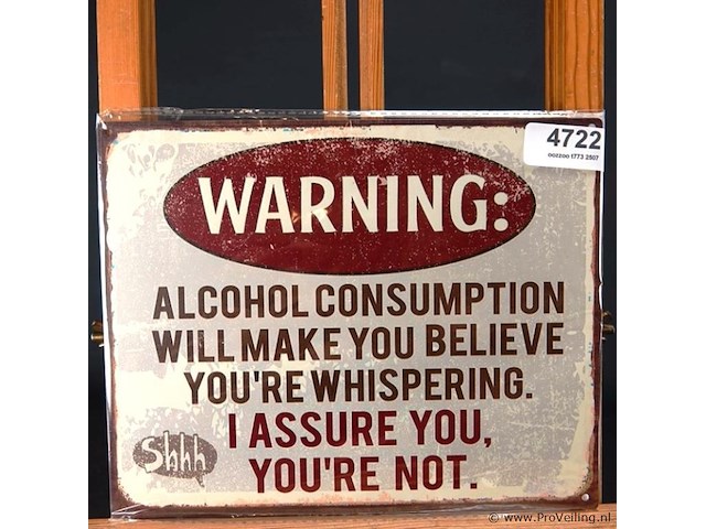 Metalen bord warning - afbeelding 1 van  1